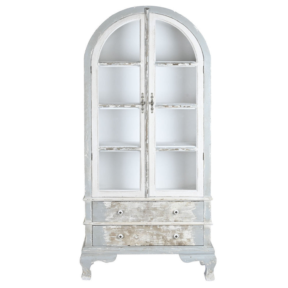 Vetrina bianca retrò chic invecchiata