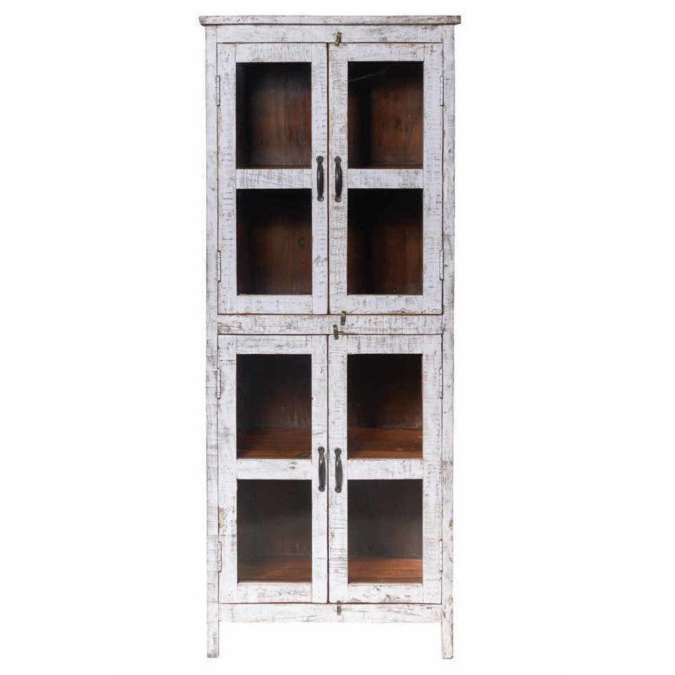 Vetrina vintage bianca anticato