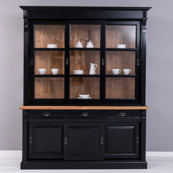 Vetrina provenzale country chic nero naturale