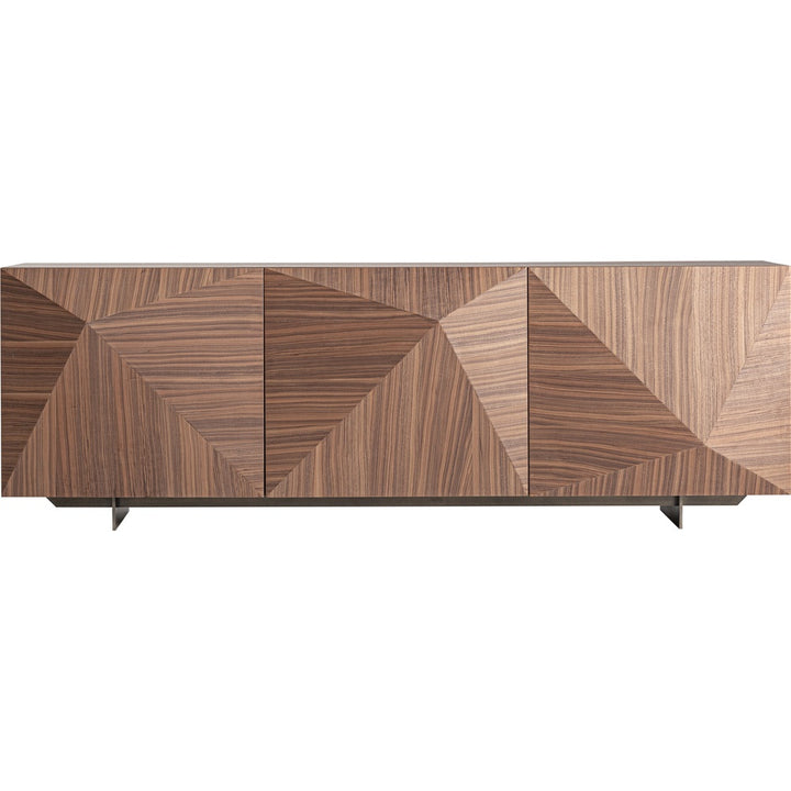 credenza moderna noce acciaio inox